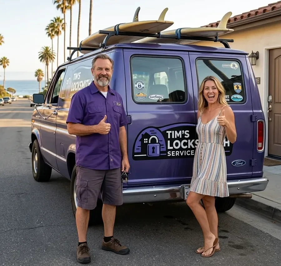 Tim's Locksmith Service mobile van in San Diego, California