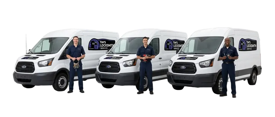 Licensed BSIS locksmith posted next to the mobile service van with the van stocked for rekeys, installs, and lockouts on a service run through La Mesa, California. Licensed mobile locksmith (CA BSIS LCO#7134) covering the full service area.