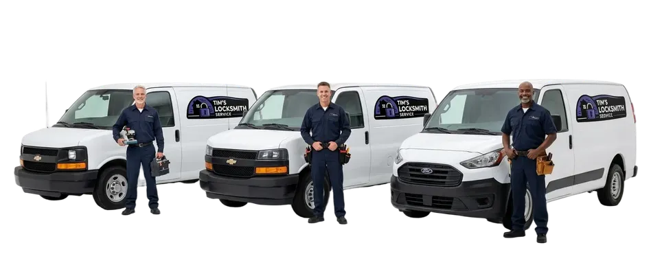 Tim's Locksmith Service technician ready to dispatch from the van covering the full service area with mobile dispatch during Rancho Bernardo, California service hours. All service performed on site with the van fully stocked.