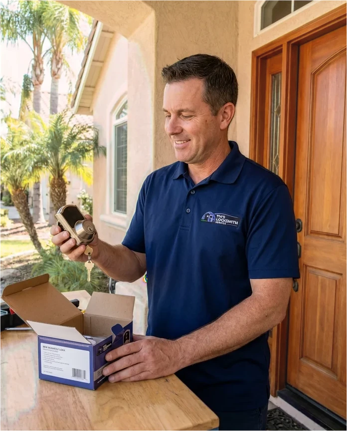 Residential lock installation by Tim's Locksmith Service in Camarillo