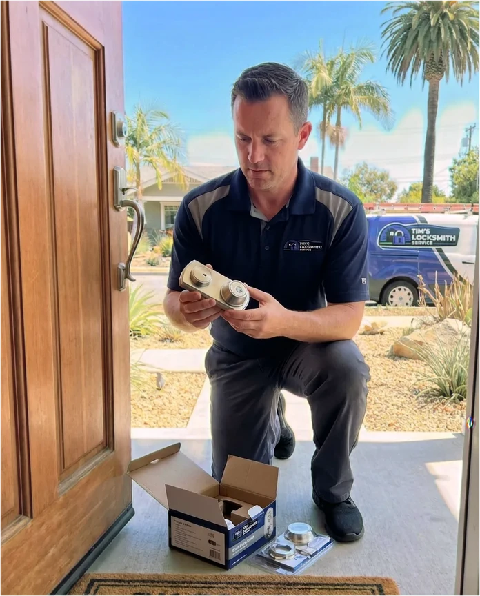 Residential lock installation by Tim's Locksmith Service in San Diego