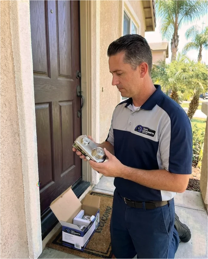 Residential lock installation by Tim's Locksmith Service in Alpine