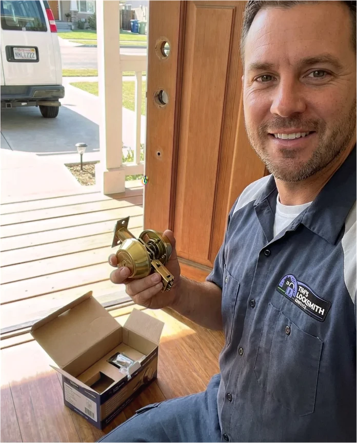 Residential lock installation by Tim's Locksmith Service in Chula Vista