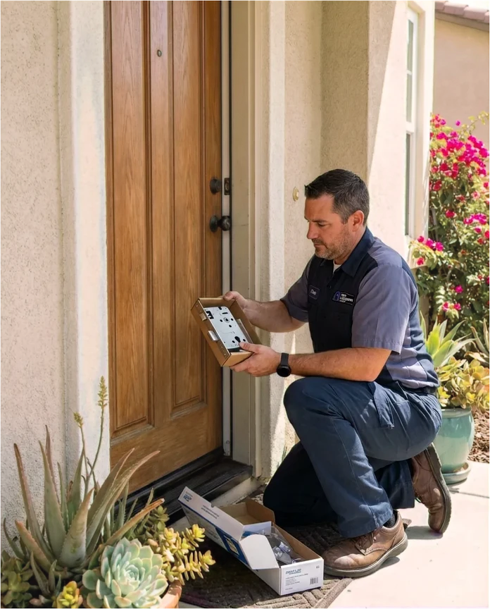 Residential lock installation by Tim's Locksmith Service in Ramona