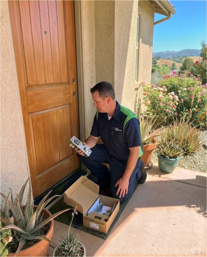 Residential lock installation by Tim's Locksmith Service in Del Mar