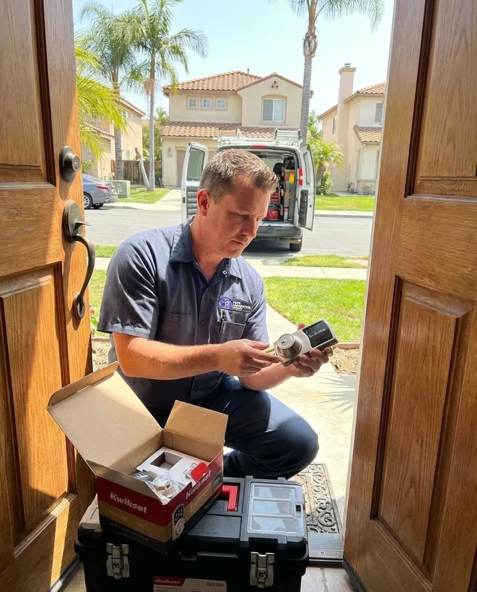 Residential lock installation by Tim's Locksmith Service in Port Hueneme