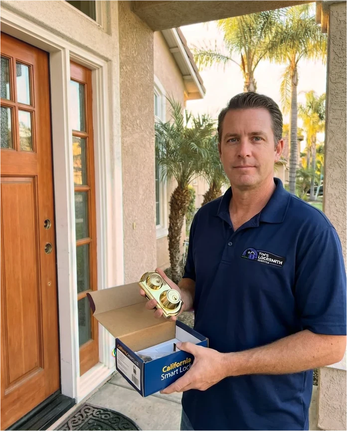 Residential lock installation by Tim's Locksmith Service in Goleta