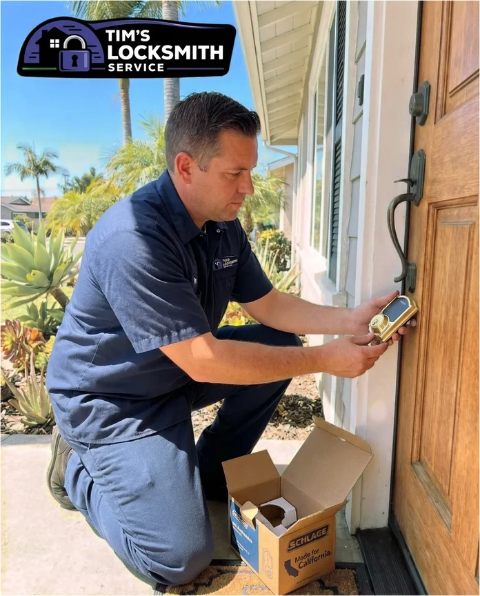 Residential lock installation by Tim's Locksmith Service in Imperial Beach
