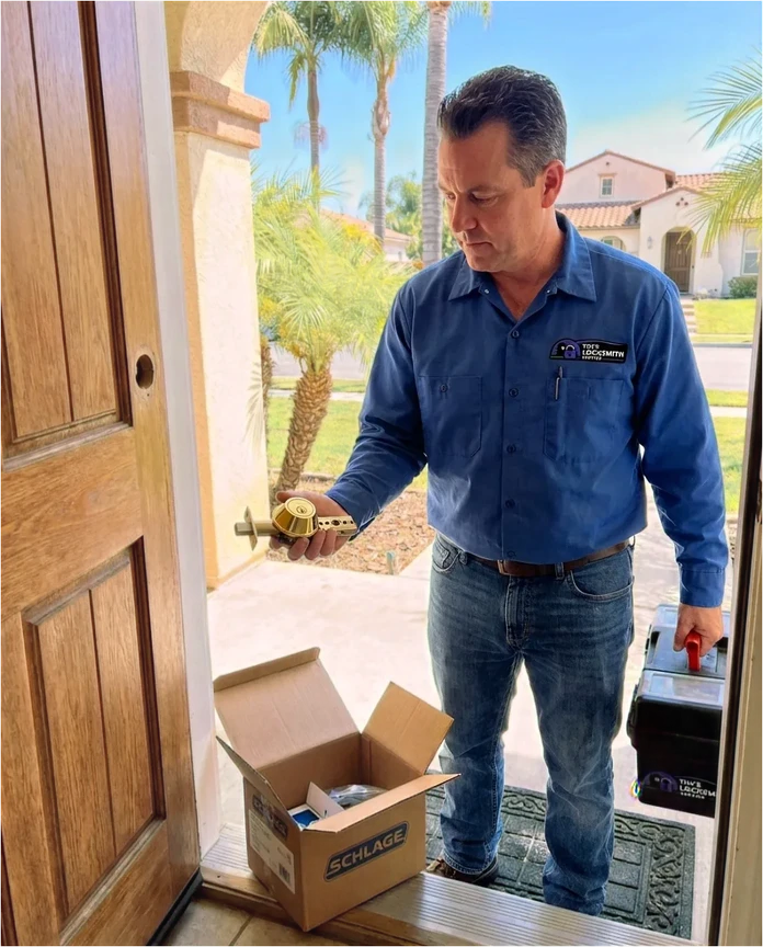 Residential lock installation by Tim's Locksmith Service in Ojai