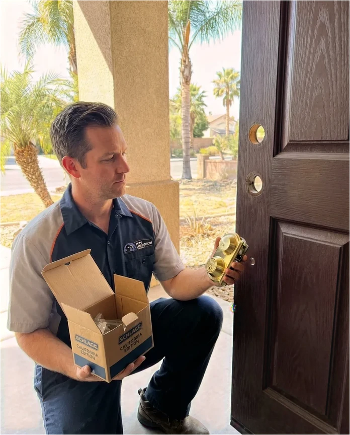 Residential lock installation by Tim's Locksmith Service in Rancho Bernardo
