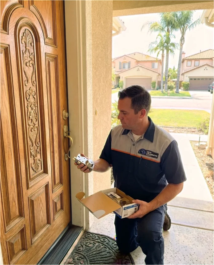 Residential lock installation by Tim's Locksmith Service in Encinitas