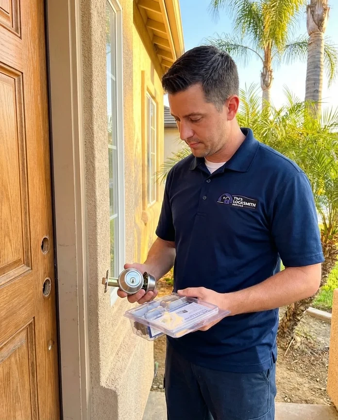 Residential lock installation by Tim's Locksmith Service in Rancho Santa Fe