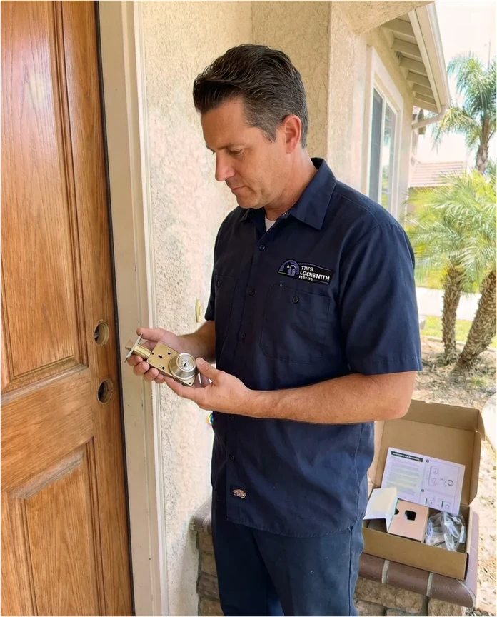 Residential lock installation by Tim's Locksmith Service in Coronado