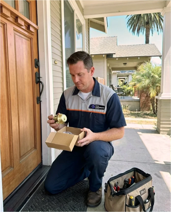 Residential lock installation by Tim's Locksmith Service in Santa Paula