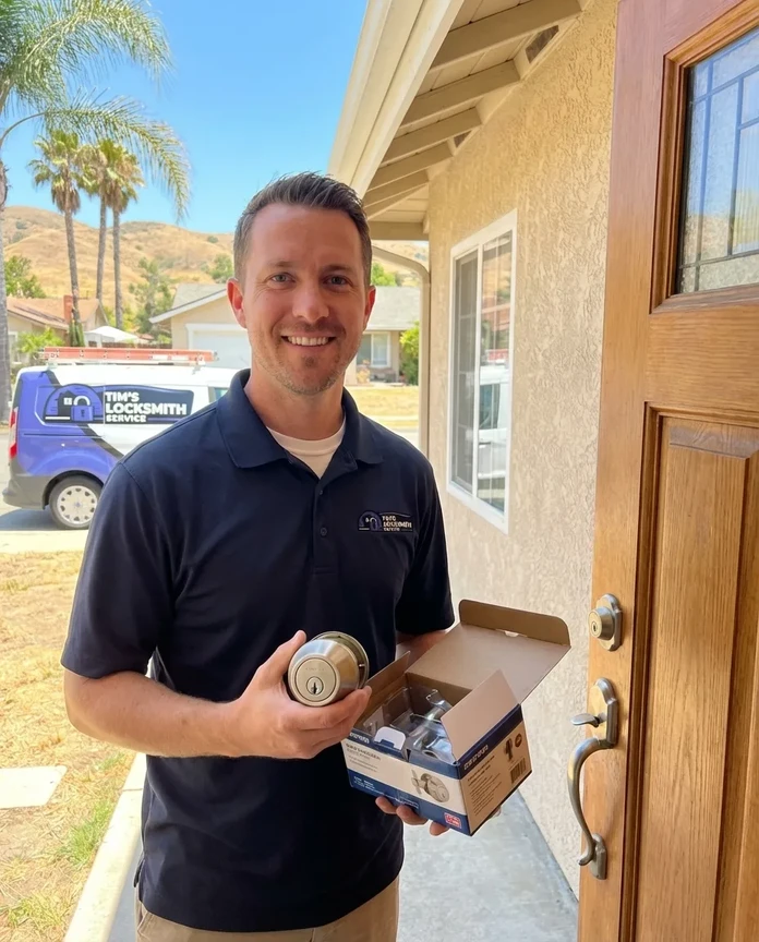 Residential lock installation by Tim's Locksmith Service in La Mesa