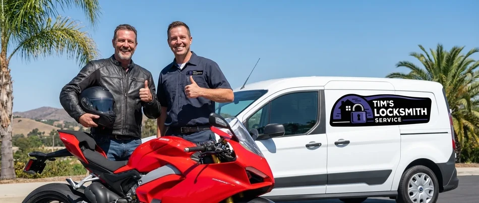Motorcycle locksmith service in Del Mar
