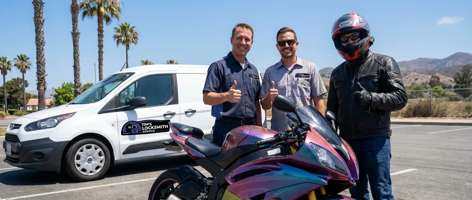 Motorcycle locksmith service in Vista