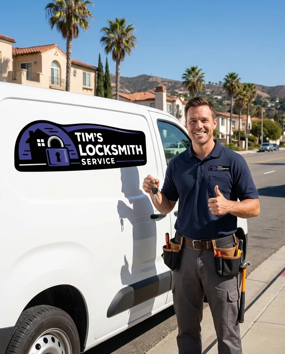 Mobile locksmith providing car key cutting service