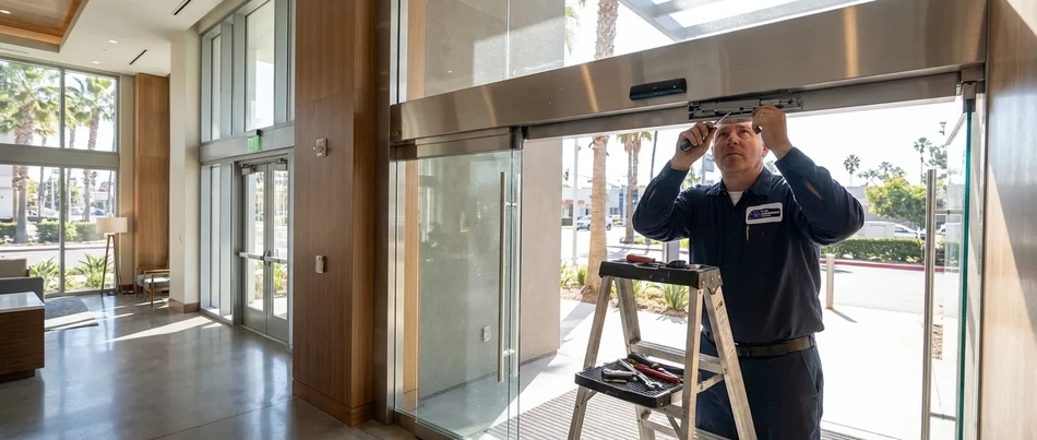 Hold-open closer with fire alarm wiring in Camarillo