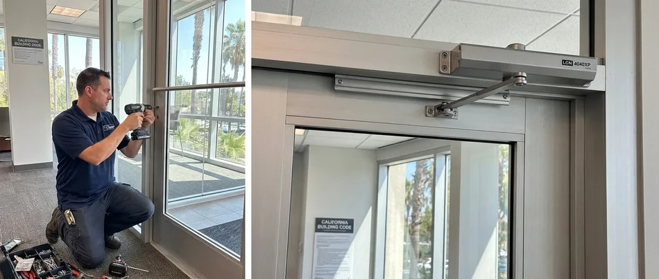 Closer speed adjustment sweep and latch in Camarillo