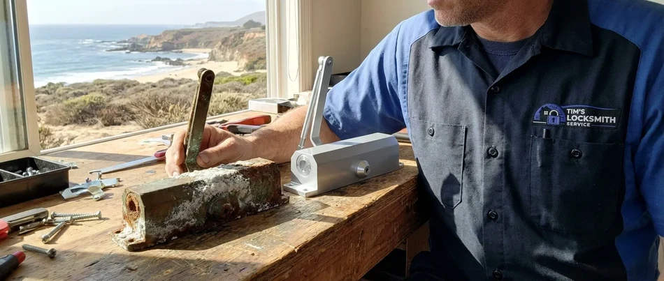 Stainless steel arm coastal closer in Oxnard shore