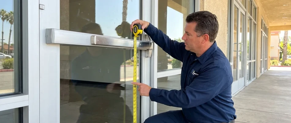 Adams Rite storefront narrow stile exit device in Ventura