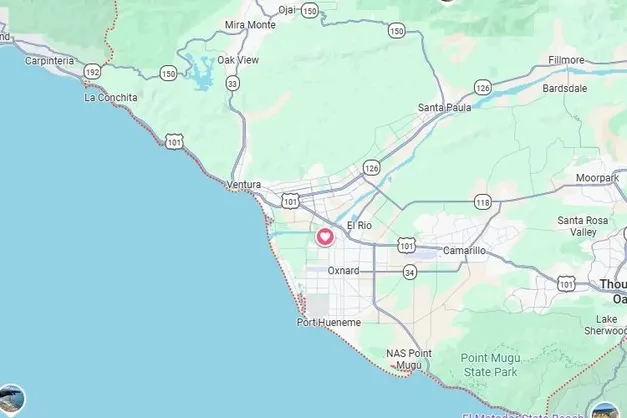 Tim's Locksmith Service coverage map for Ventura County