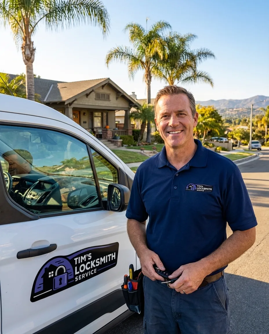 Mobile locksmith providing emergency vehicle lockout service service