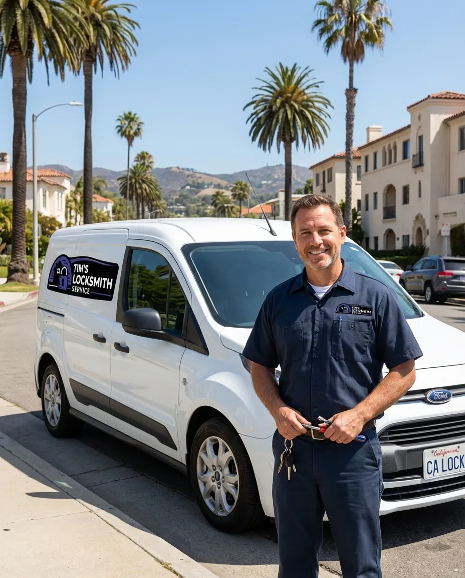 Mobile locksmith providing emergency locksmith service service