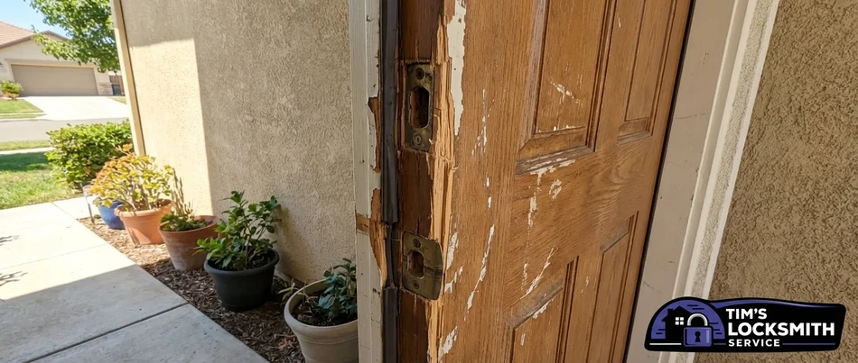 Kicked-in door frame reinforcement in Oxnard