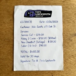Locksmith scam red flag
