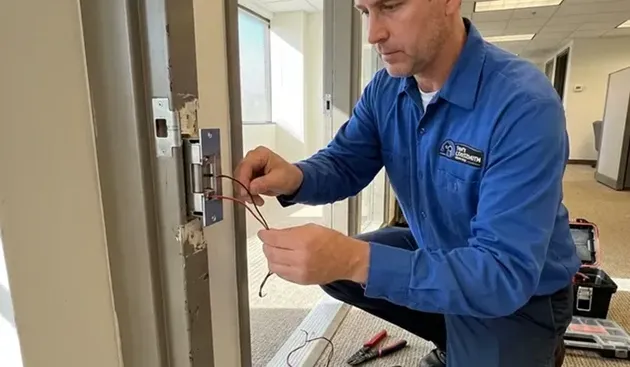 Mobile locksmith providing commercial locksmith services service