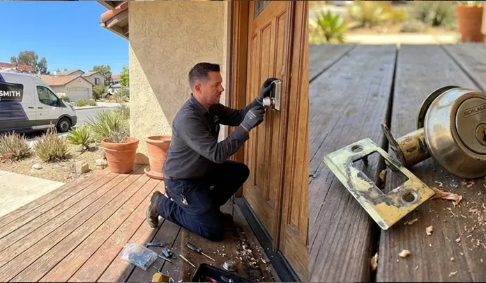 Mobile locksmith providing emergency locksmith services service
