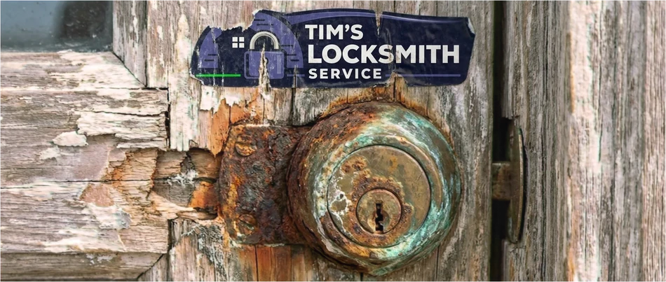 Coastal salt corroded lock
