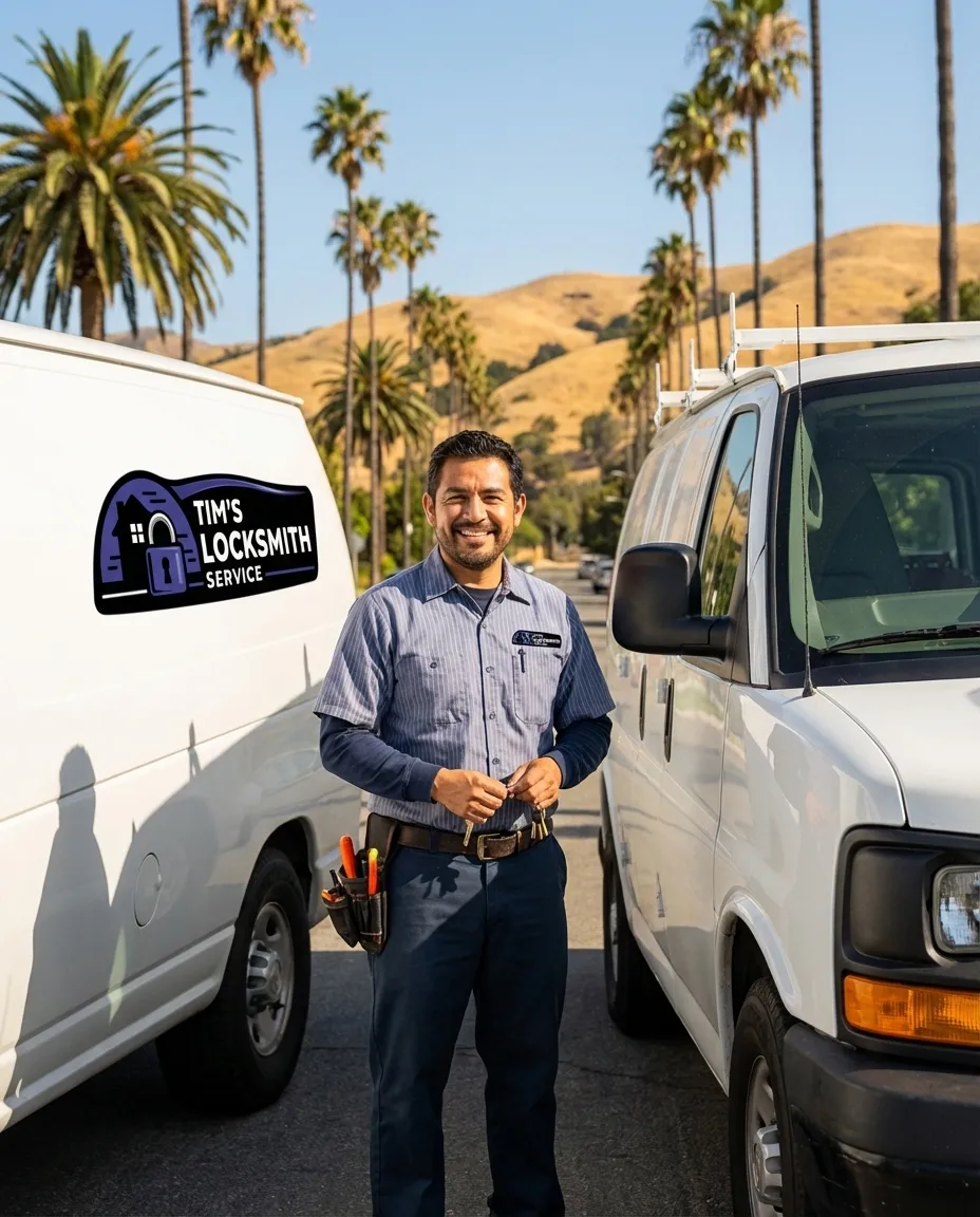 Mobile locksmith providing lock rekeying service