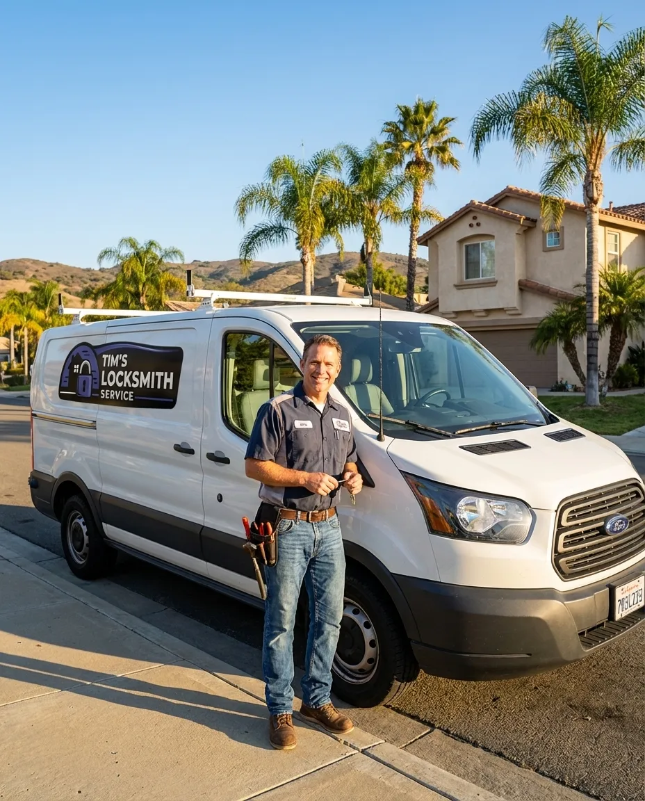 Mobile locksmith providing lock repair service