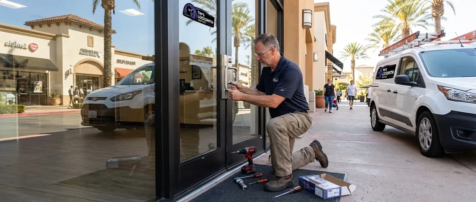 Commercial lock replacement at Oxnard storefront