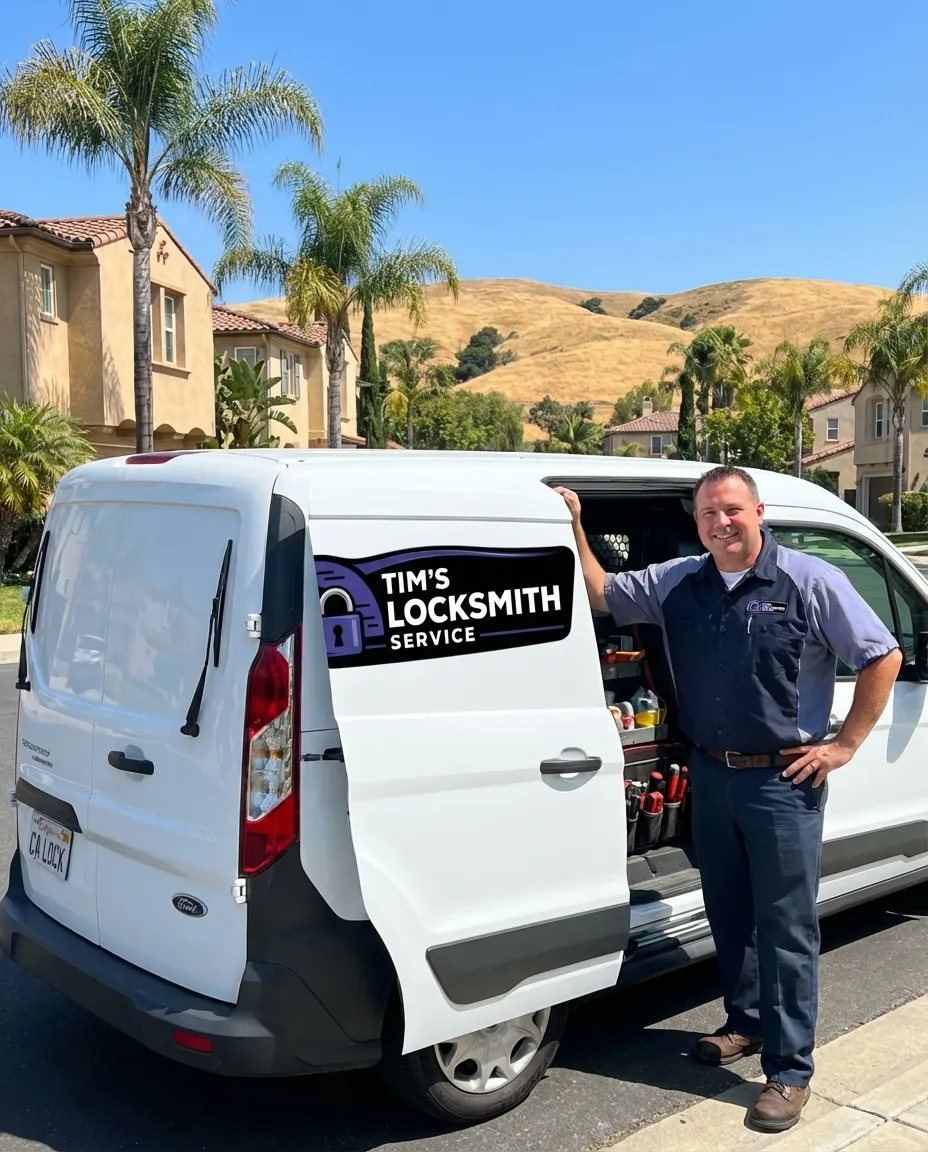 Mobile locksmith providing lock replacement service