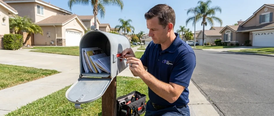 Curbside mailbox C9100 cam lock install in Oxnard