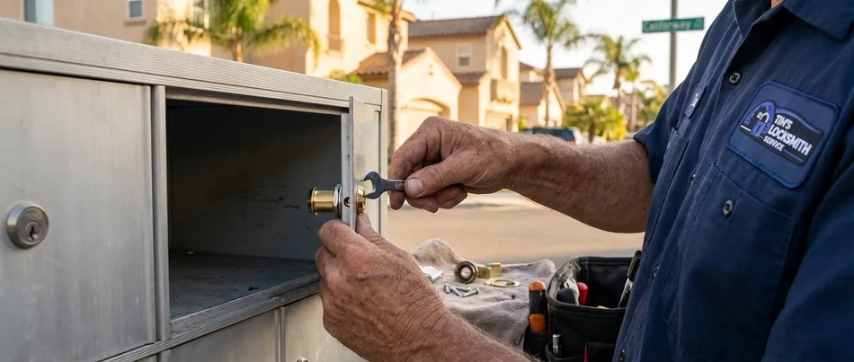 Curbside mailbox C9100 cam lock install in Oxnard