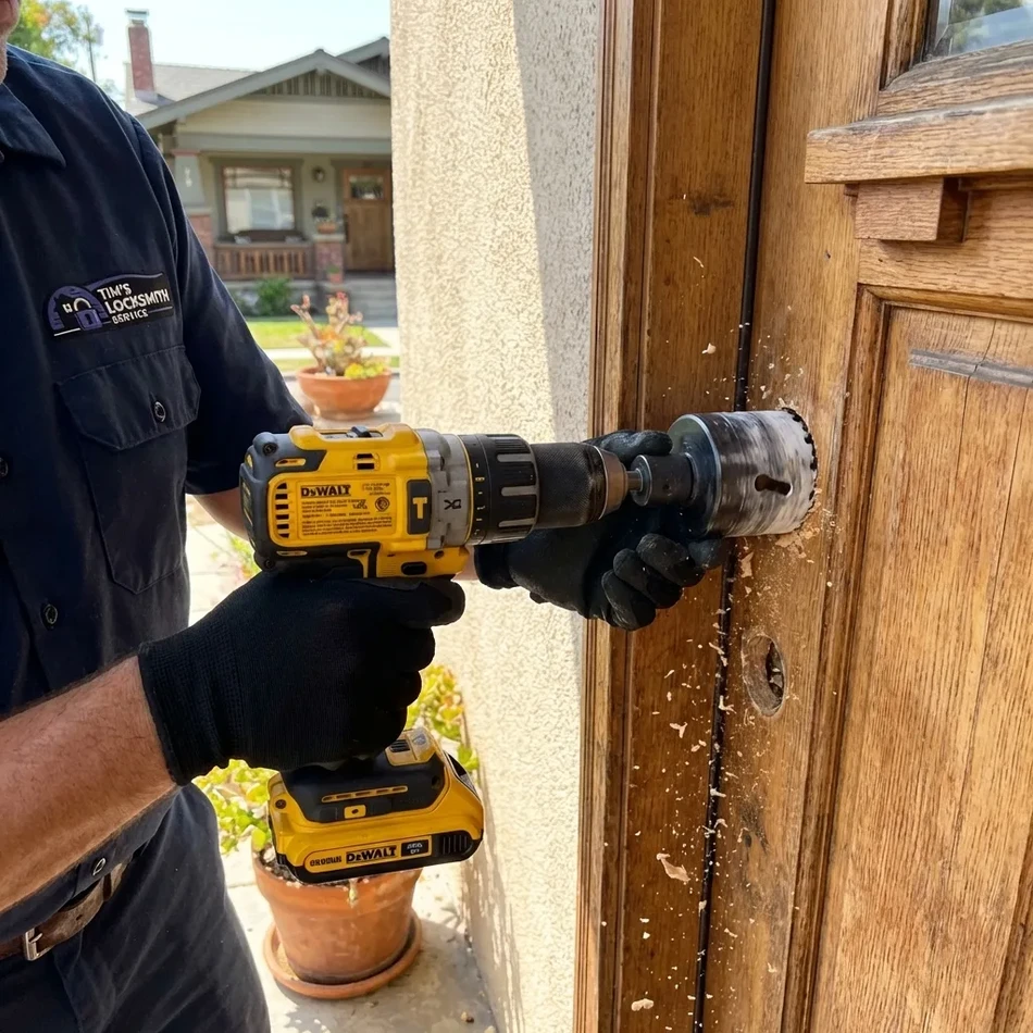 Smart lock backup key cylinder test in Santa Paula