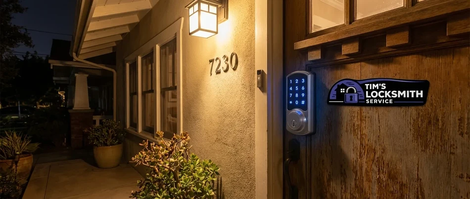 WiFi signal check for smart lock at front door in Ventura