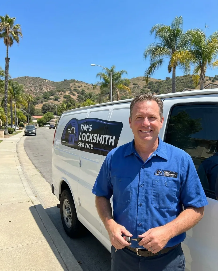 Mobile locksmith providing electronic safe programming service
