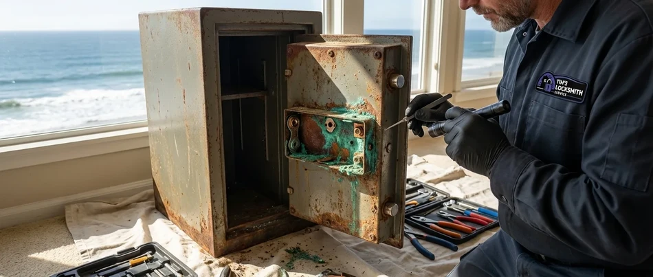 Coastal safe battery contact corrosion in Port Hueneme