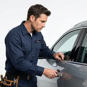 Lost-only-key situation resolved at the curbside after a lost only-key call in a shopping center in Ojai, California. Dealer-level diagnostic tools loaded on the van for all makes and models.