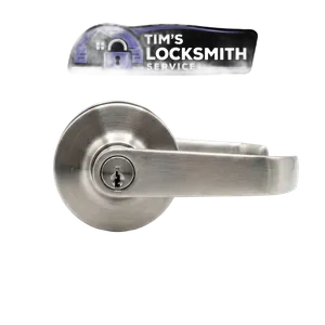 Restricted keyway cylinder swap on a commercial storefront after a break-in attempt on the storefront on an office suite door in Port Hueneme, California. Master key pinning documented so owners can manage access changes later.