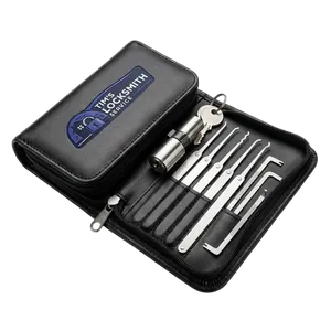 Lock pick tools staged during an emergency lockout call after a lost key on a dog walk at a Rancho Santa Fe, California business. Most area lockout calls see a technician on site in 30 to 45 minutes.
