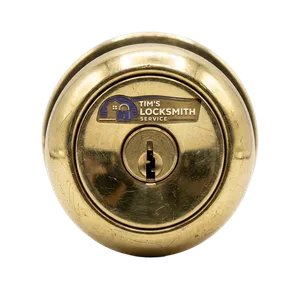 Side gate deadbolt being swapped for rust-resistant hardware during a smart lock conversion from keyed hardware on a side gate in Del Mar, California. Warranty covers labor and parts on all new installations.