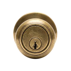 A deadbolt replacement job on a weathered entry door replacing builder-grade hardware with higher grade at a Ramona, California property. Warranty covers labor and parts on all new installations.