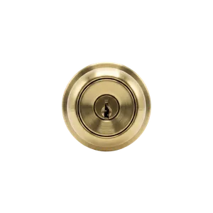 A deadbolt replacement job on a weathered entry door during a smart lock conversion from keyed hardware for a homeowner in Westlake Village, California. Smart lock compatibility checked on arrival before install.